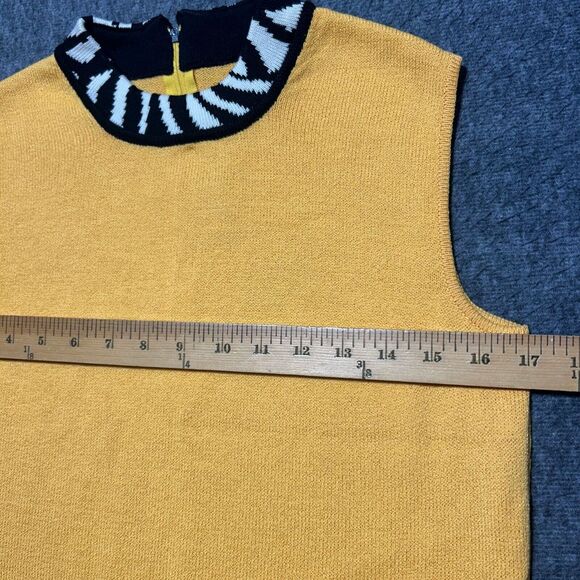 St John Collection Yellow Tank Top Zebra Trim‎ Size P - Picture 5 of 8